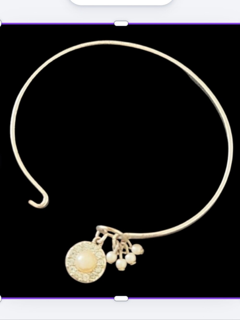 Perl Charm Silver Tone Bracelet